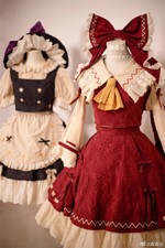 TouHou Project Hakurei Reimu Cosplay Lolita Dress Women Costume Red Maid Outfit picture
