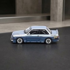Vintage Boxy Aero Custom Wide Track Coupe Silver Blue 1:64 Diecast Model Toy picture