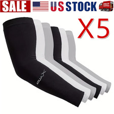 5 Pairs Cooling Arm Sleeves Cover UV Sun Protection Sports Outdoor For Men Women picture