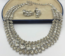 Stunning Vintage Eisenberg, 3 Piece Jewelry Set, Necklace & Earrings, W/ Box picture