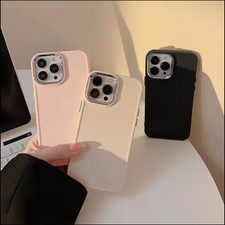 Solid Color Soft Silicone Cover with Electroplated Frame Sleek and stylish, this picture