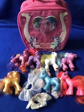 Lot of 7 G3 My Little Pony Figures In Excellent Condition With Carrying Case. picture