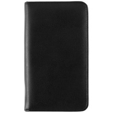 Day-Timer Armorhide Leather Zippered Planner Cover, Black, 3.5
