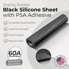 Black Silicone Rubber Sheet 60A 1/32 x 9 x 12