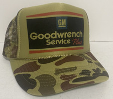 Vintage Goodwrench Service Hat Earnhardt Trucker Hat Adjustable Camo NASCAR Cap picture
