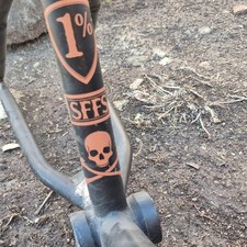 Subrosa Black BMX Bicycle Frame with 1% SFFS Skull Decals Lightweight Design picture