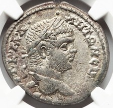 Caracalla 198-217 Tetradrachm NGC Ch XF Roman Empire LAODICEA Caesar Silver Coin picture
