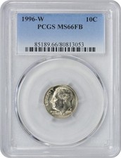 1996-W Roosevelt Dime MS66FB PCGS picture