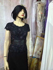 Dancing Queen Women’s Black Floral Lace Maxi Dress Size S picture