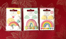 #D1 - OVER THE RAINBOW CLOUDS FLOWERS HEARTS DOODLEBUG DOODLE-POPS 3D STICKERS picture