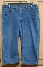 Riders by Lee Womens Midrise Capri Jeans Medium Wash Cropped Denim Size 12M picture