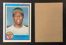ULTRA RARE Hank Aaron 1987 Nestle Topps Baseball Trading Card ERROR BLANK BACK picture
