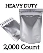 Mylar Bags | 6x4” Heavy Duty Silver Small Stand Up Resealable Pouch (2000 Count) picture