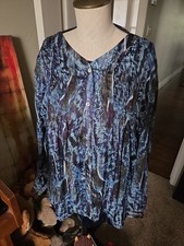 Travelers Smith Collection By Chico's Womens Shirt Jacket Cover Up Size 3  Print picture