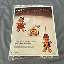 Vintage Bucilla Felt Jeweled Ornament Kit Ginger Snaps 1883 RARE NOS New USA picture
