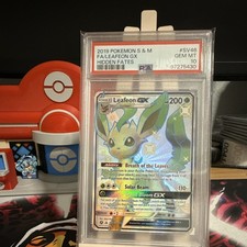 2019 Pokemon TCG Leafeon GX SV46/SV94 Hidden Fates Shiny Vault PSA 10 picture