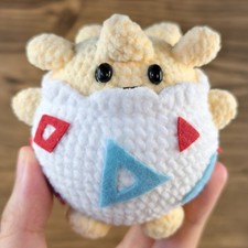 Handmade Amigurumi Crochet Pokemon Togepi Plushie picture
