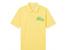 Lacoste Polo Shirt Men's SZ L Yellow Classic Fit Organic Cotton Mesh $125 picture
