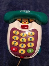 Vintage VTech Pull & Play Lights & Sounds Learning Phone Toy Telephone picture