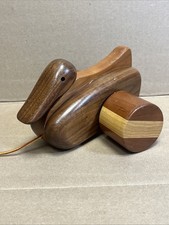 Vintage Wooden Waddleing Duck  Hand Made Classy High End Toy Rare Find picture