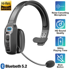 🔥Trucker Bluetooth 5.3 Wireless Headset With Noise Cancelling Mic For Phones PC picture