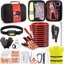 AUTODECO Car Roadside Emergency Kit, Portable Safety Kit Kits Black picture