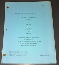 WHEN THINGS WERE ROTTEN (1975) Mel Brooks TV Script Blue Revision Original COA picture