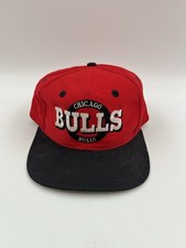 Vintage Chicago Bulls Hat The Game Snapback Cap NBA Licensed Red Black 90s VTG picture