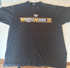 1987 WWF WWE Wrestlemania 3 Original Wrestling Shirt Pontiac Silverdome Size XL picture