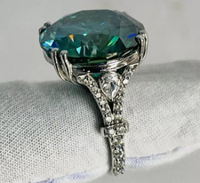 5.00 Ct Certified RounNatural Bluish Green Diamond Ring VVS1 White Gold Finish picture