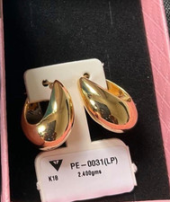 18k solid gold hoop earrings picture
