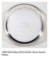 1966 Willie Mays MLB All-Star Award Platter SF Giants Personal Collection COA picture