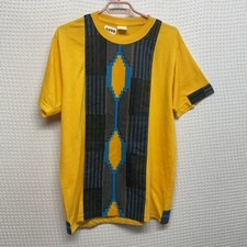 Vintage WOKY 220 G/M2 Mens L Geometric Tribal  T-Shirt Short Sleeve Crewneck picture