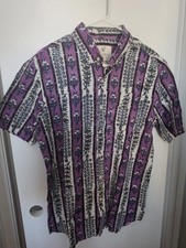 Anokhi x Kardo Purple Block Print Shirt Men's M Cotton NWT picture