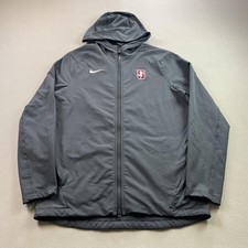 Nike Stanford University Hoodie Sweashirt Mens Medium Gray Therma Zip Cardinal picture