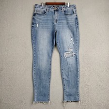 Judy Blue Distressed Skinny Jeans Womens 20W Light Wash Raw Hem plus Size Pant picture