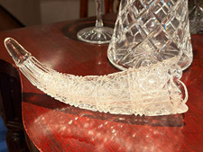 Early American (mid to late 1880s)Cornucopia Horn of Plenty Hobstar Hanging Vase picture