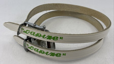 NOS Vintage Christope LAPIZE White Leather Toe Straps MADE in FRANCE picture