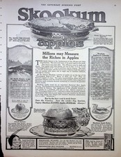 Original 1918 Vintage print AD: Skookum The Nations Supreme apples #Collective picture