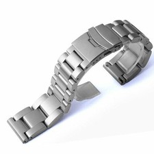 5.5mm Thick Solid Heavy Mens Stainless Steel Watch Strap Band 22 24mm US STOCK picture