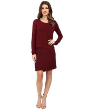 Mod-o-doc Space Dye Rayon Spandex Jersey Long Sleeve Overlay Dress Size XL picture