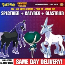 Pokemon Scarlet & Violet - ✨LEGENDARY TRIO✨SPECTRIER + CALYREX + GLASTRIER picture
