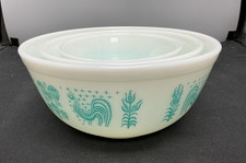 Vtg 50’s MCM Pyrex Amish Butterprint Nesting Mixing Bowls Set of 3 #401 402 403 picture