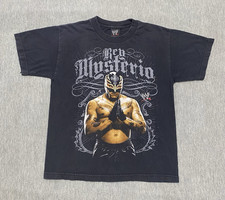 Vintage Rey Mysterio Ringer Shirt Mens XS/Small Wrestling 2009 WWE Y2K Black WWF picture