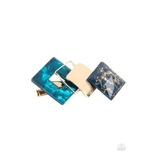 Paparazzi | Geometrically Gatsby - Blue Hair Clip picture