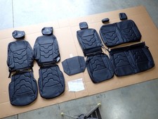 Alea Black Leather Seat Covers 2021-2026 F-150 Crew Cab XLT Custom Replacement picture