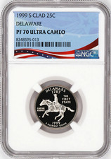 1999-S Proof State Quarter, Delaware, PF70 Ultra Cameo NGC, Patriotic Label picture