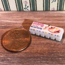 Dollhouse miniature food 1:12 Vintage Label Egg Carton NEW picture
