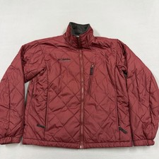Columbia Vertex Jacket Mens Medium Red Quilted Interchange Fleece Lined Full Zip picture