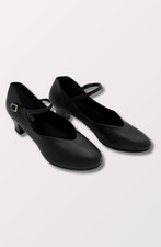 NIB Capezio Adult Jr. Footlight Character Shoes (1.5 Inch Heel) in Black (550) picture